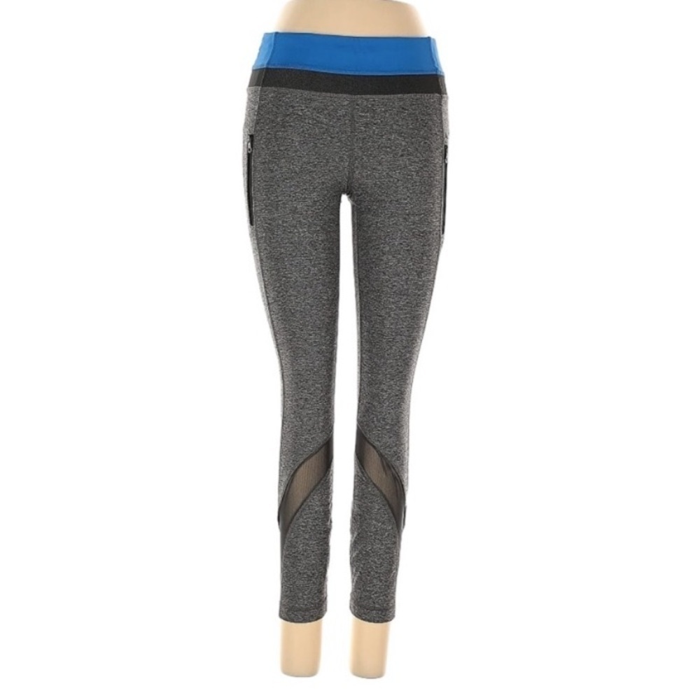 Lululemon Inspire Tight II Mesh Leggings Heathered Black Blue size 6 T25